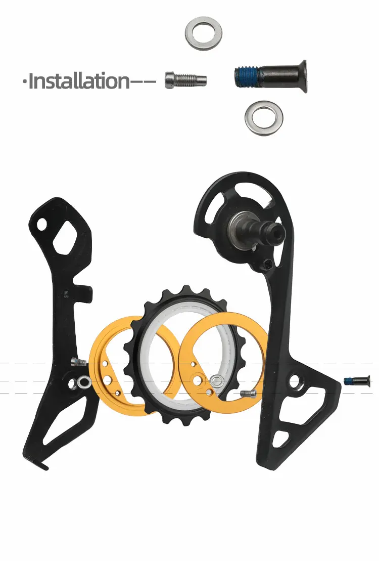 18T Exzentrisches Fahrrad-Schaltwerk-Führungsrad mit Vollkeramiklager, selbstschmierend, rostfrei, keine Schmierung erforderlich, aus Legierung – Detail 4