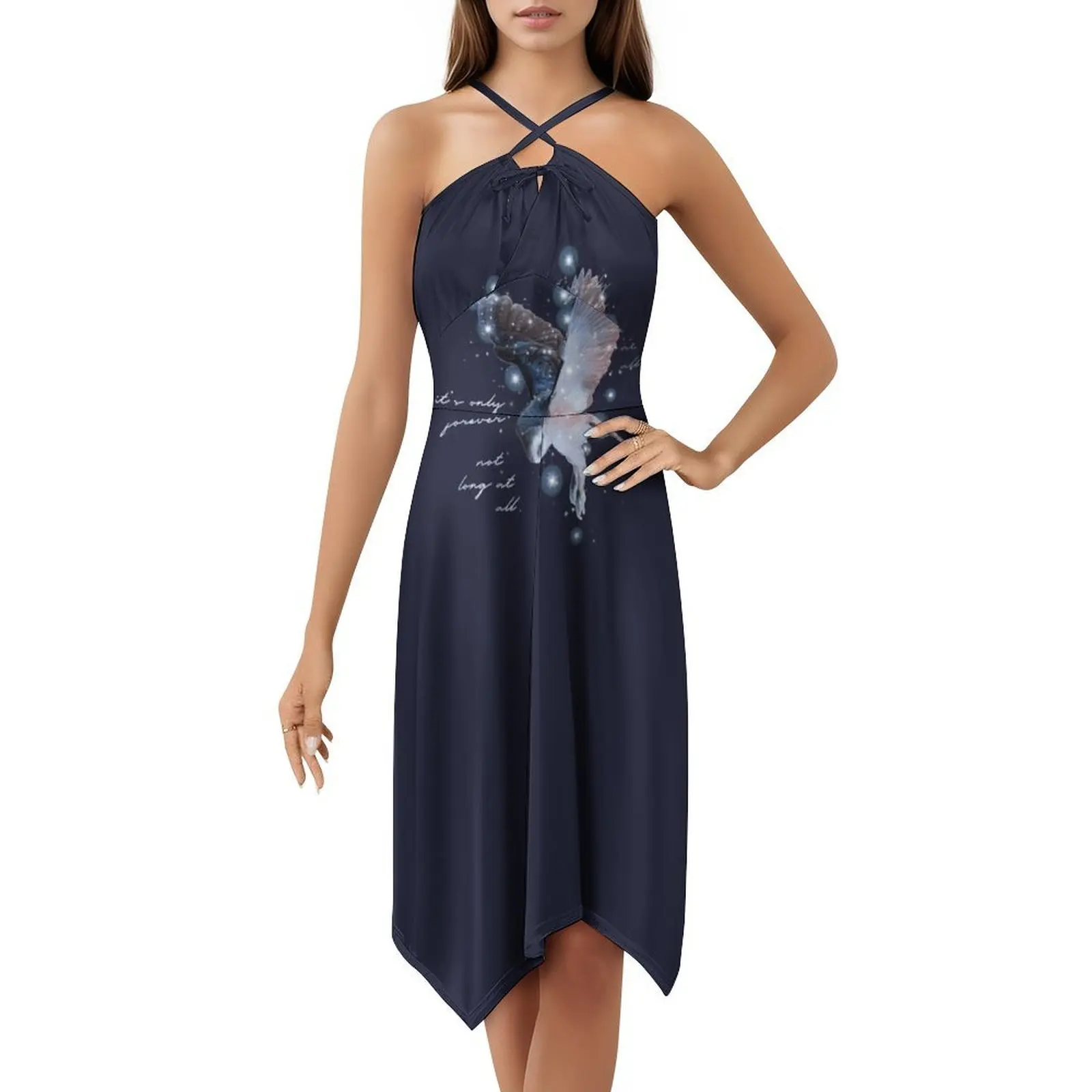 فستان حفلات أنيق للنساء من It's Only Forever فستان على شكل حرف A مع خيارات قصيرة/طويلة/بدون أكمام على شكل بومة الطيور وبومة الحظيرة ونجمة Galaxy Star #5