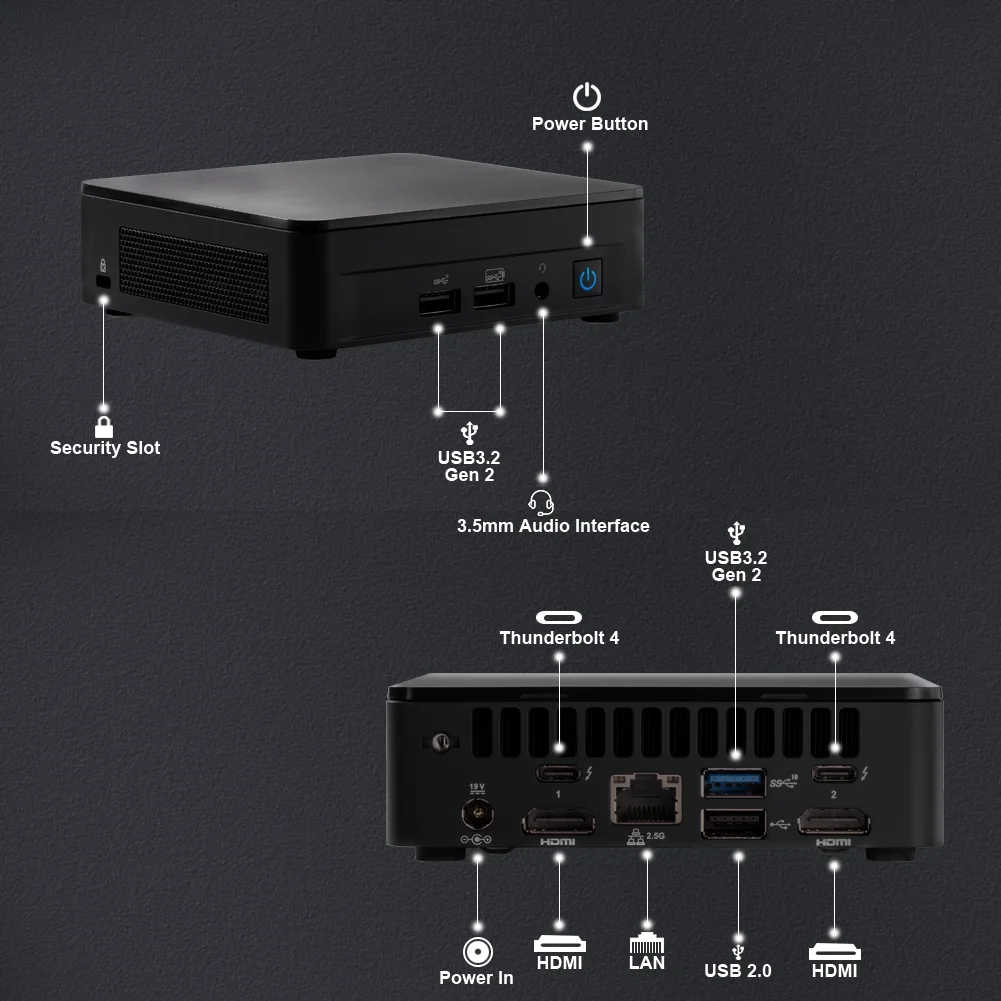 Ready Stock! NUC13ANKi7 13th gen Core i7-1360P intel nuc mini pc  Arena Can-yon Mini Pc Core i7 mini pc