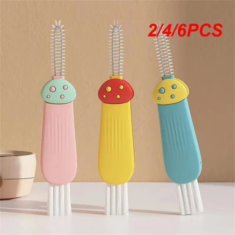 2/4/6PCS Teapot Mouth Brush Deep-clean Wear-resistant Polychromatic Single Cleaning Brush Baby Bottle Brush Convenient