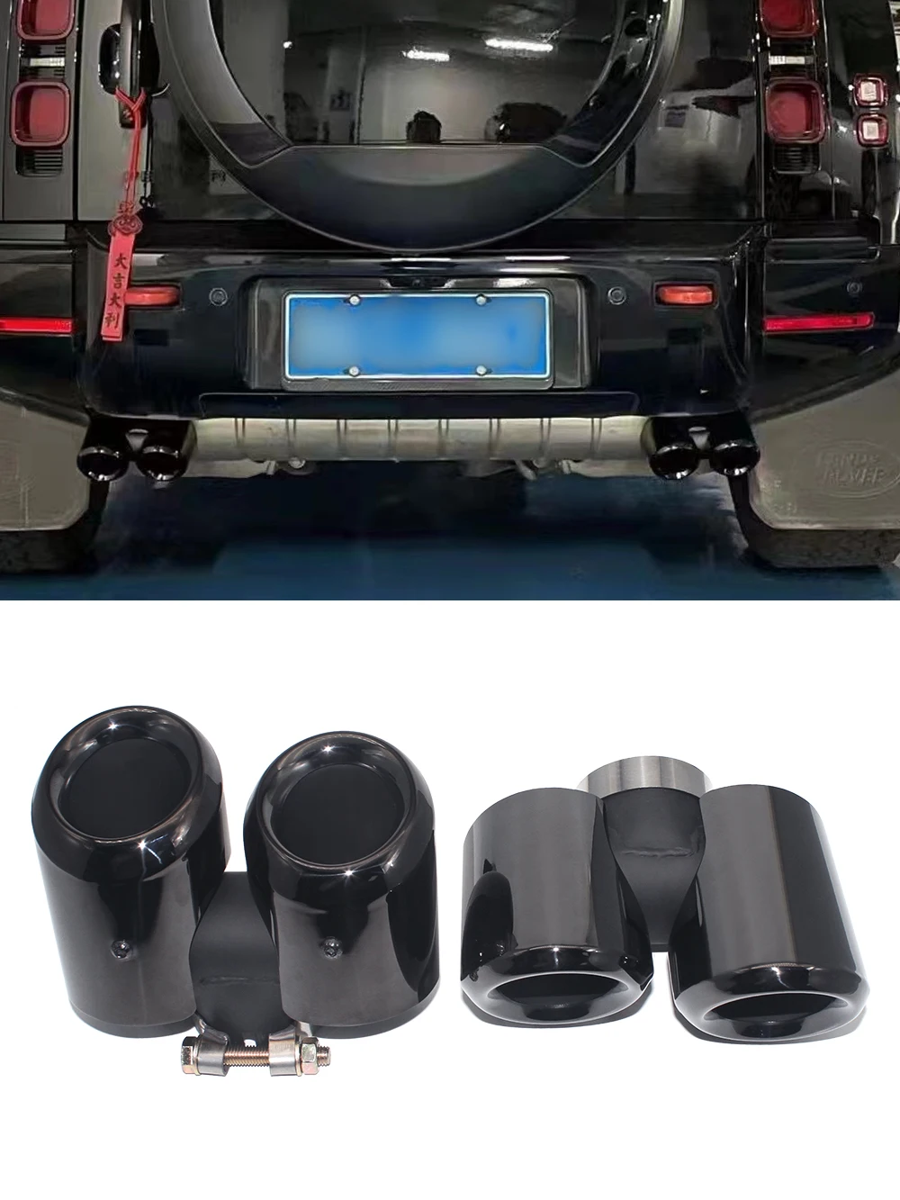 

Dual Exhaust Tips Exhaust Pipe Rear 304 Stainless Steel Muffler For 2020 2021 Land Rover Defender 90 110 Exhaust Tip Nozzle