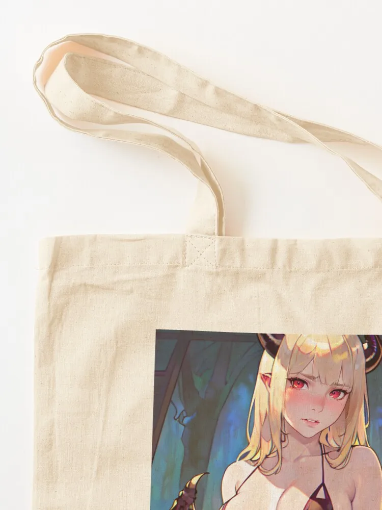 خجولة شيطان فتاة حمل حقيبة أكياس دي التسوق قماش حمل حقيبة حمل أكياس عربة التسوق