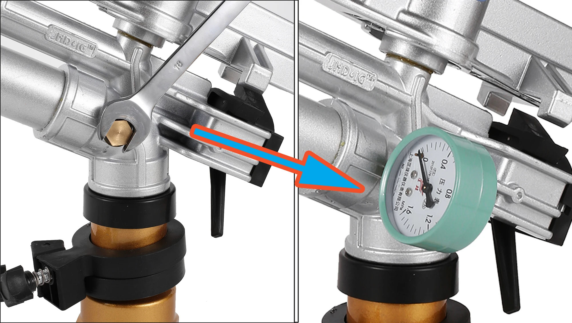 2 Inch Rocker Impact Sprinkler Gun Long Distance Watering Gun Farmland Lawn Orchard 360 Degree Automatic Irrigation Rain Gun