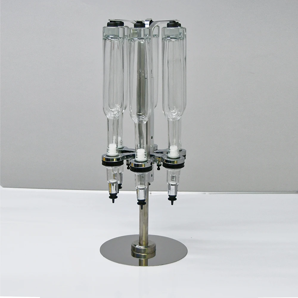 500ml 6-piece transparent glass with scale pump head turntable silver set