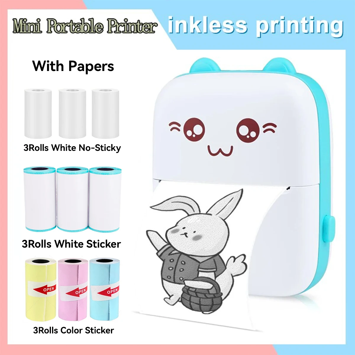 Thermische Printer Thermisch Papier Mini Sticker Printer Bluetooth Slimme Zak En Sticker Voor Ios & Android Draagbare Bon Printe