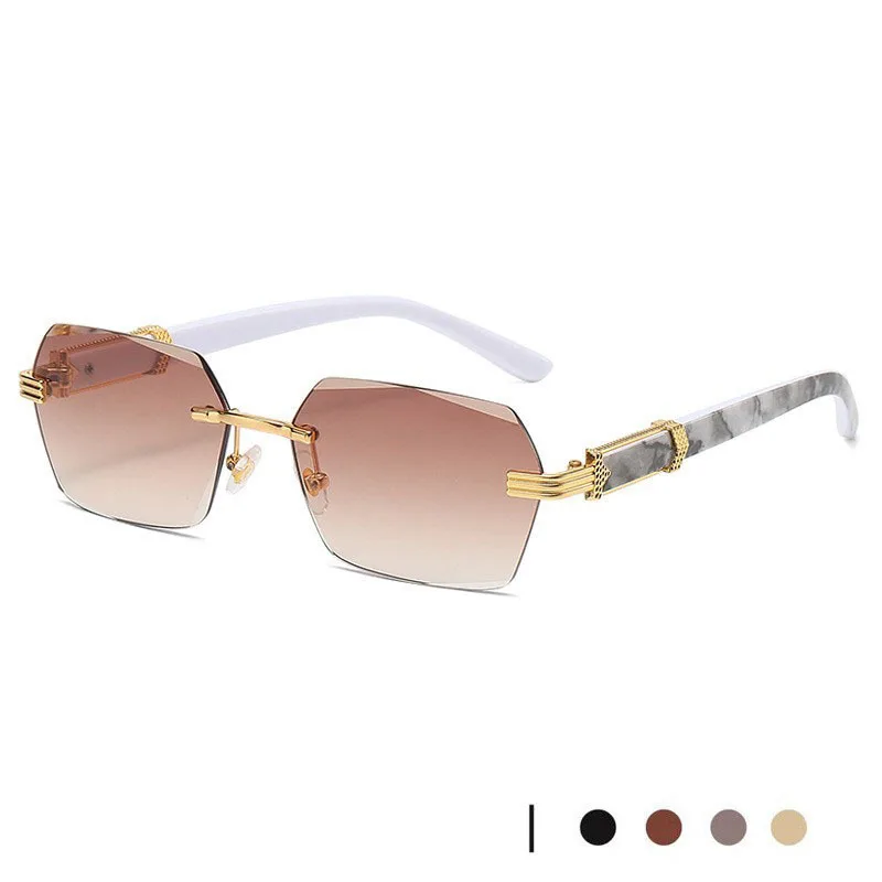 New rimless Sunglasses, the Same Trendy Style as Popular Influencers, Featuring Gradient Lenses and Ocean-Colored Tint