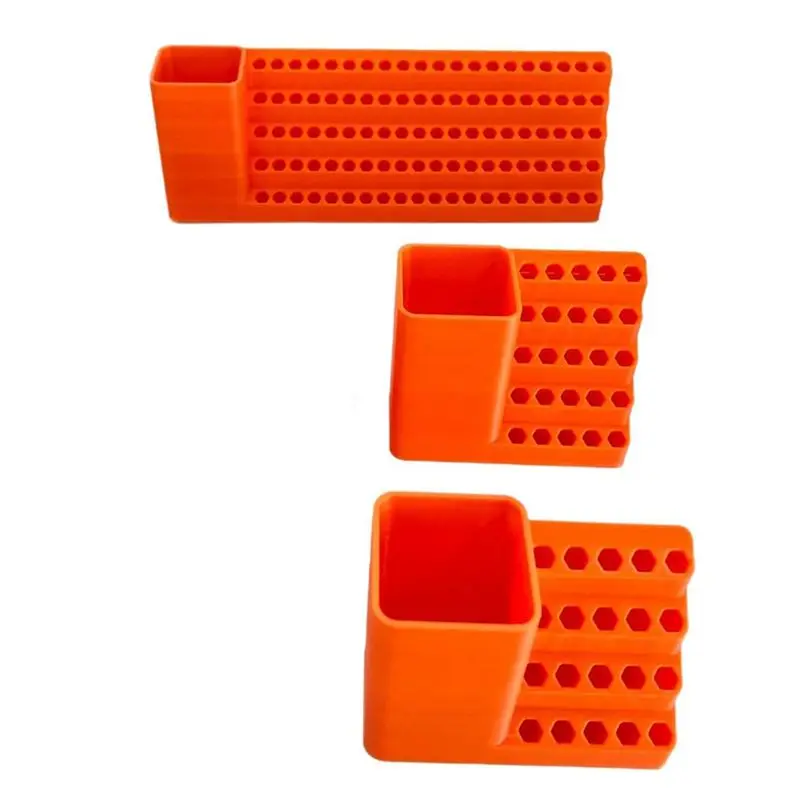 Y51A-Screw Bit Holder Storage Box, Screwdriver-Drill Bits Holder Tool Box With Power Drill Mounting Space 25 Hole