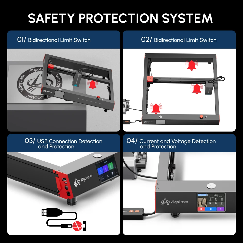 Algolaser Delta 22W Laser Engraver with Touch Screen Air Pump Rotary Roller Raier Feets Honeycomb Table Protection Cover Sets