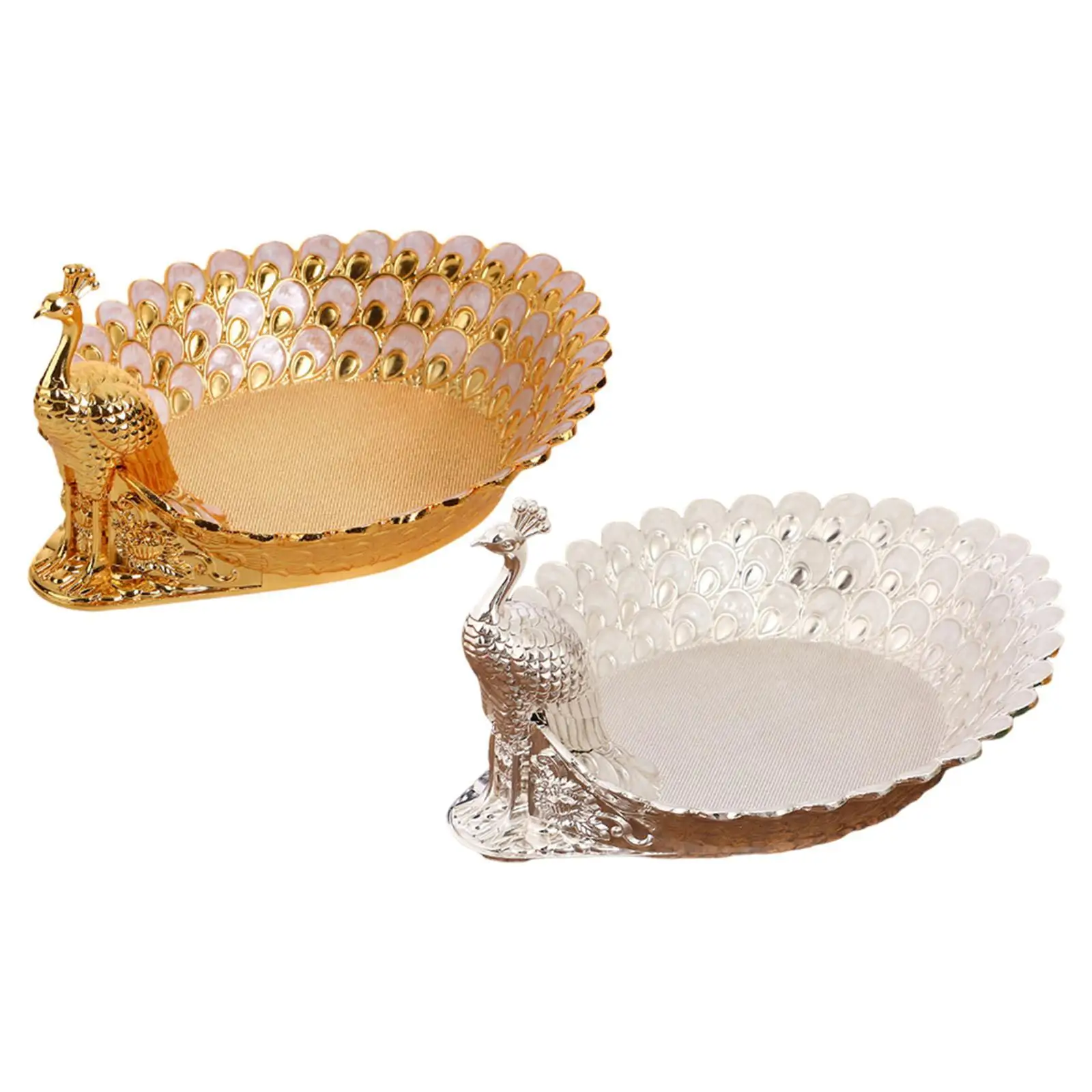 

Fruit Serving Bowl Peacock Shape Multifunctional Nut Serving Tray Dish for Kitchen Counter Desktop Countertop Office Decoration