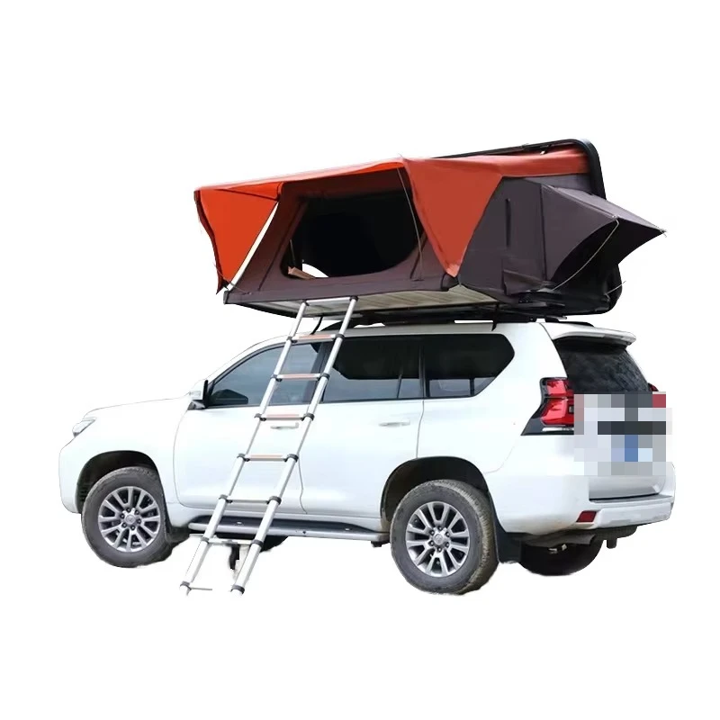 Lightweight ABS pop-up triangular roof tent for outdoor camping and automotive Oxford fabric with aluminium poles