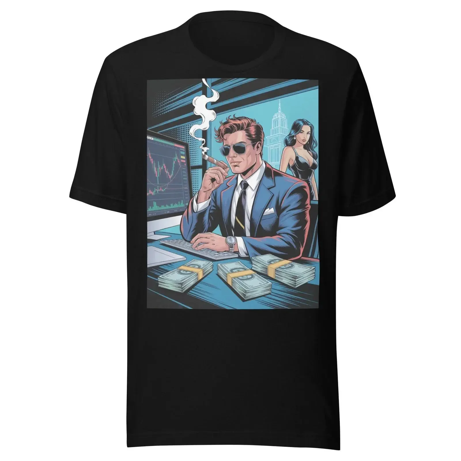 Camiseta de Wall Street Tycoon GTA6 Stock Broker Crypto XRP Bitcoin Forex Day Trader, ropa de diseñador vintage lavada para hombre, Unisex
