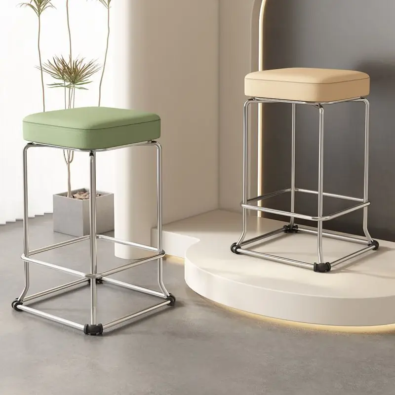 Extra thick and thickened steel round stool thickened and durable dining room wrought iron high bench can be stacked bar table
