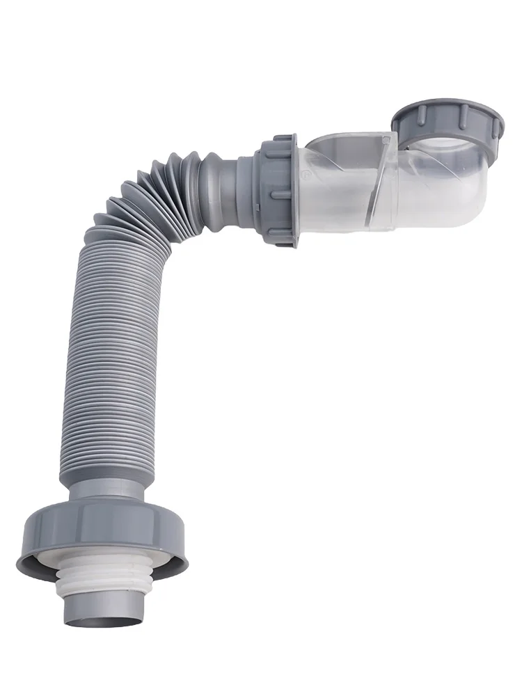 Filter Stop Valve Kitchen Sink Drain Hose Set Fast Drainage Stop Valve Fast Drainage Filter Design Stainless Steel Construction