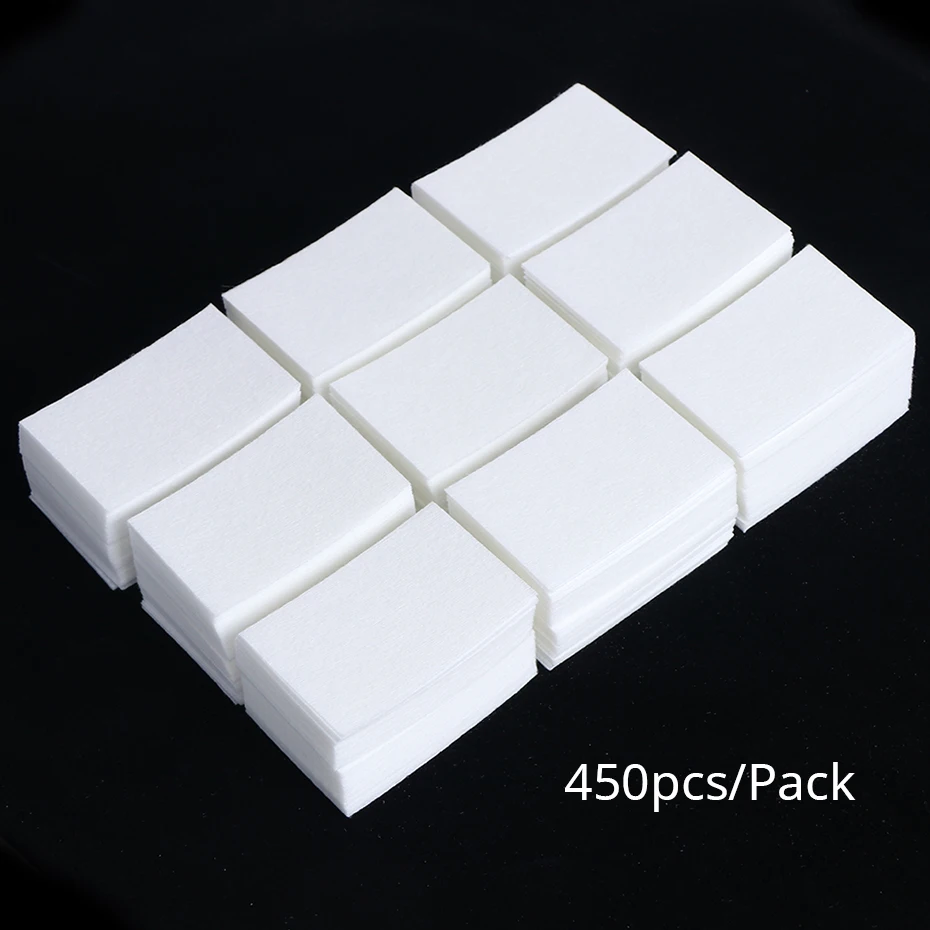 450 stücke fussel freie Nagellack entferner Tücher Baumwoll tücher Maniküre Reiniger UV Gel Nagellack entfernungs pads Papiere Reinigungs werkzeuge