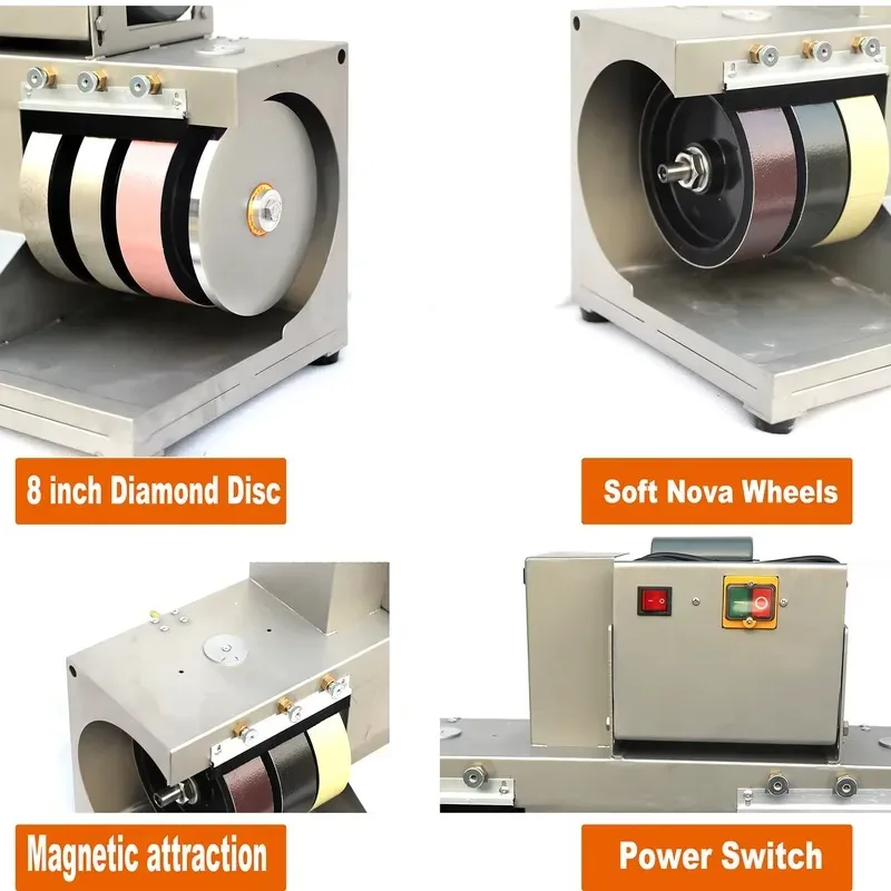 NEW Arrives 8 Inch Lapidary Gemstone Polishing Machine Cabbing Machine Lapidary Machine Stone Faceting Equipment