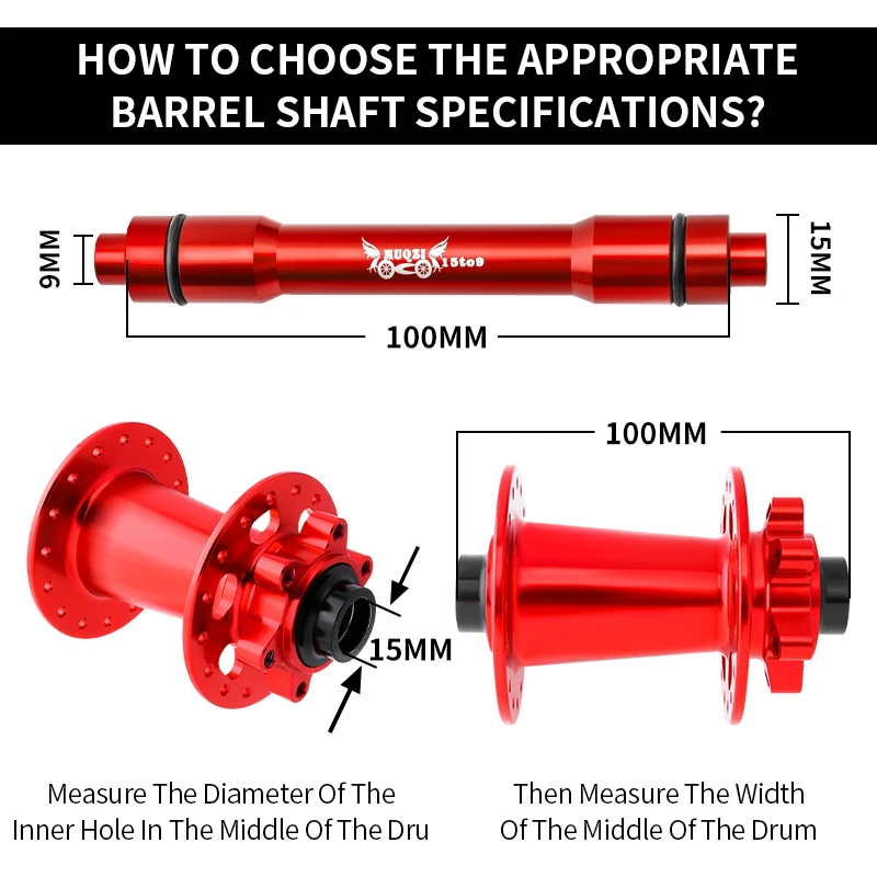 MUQZI 12 15mm to 9mm 100 110 135 142 148mm Thru Axle Adapter Bike Hub Quick Release Skewer Conversion