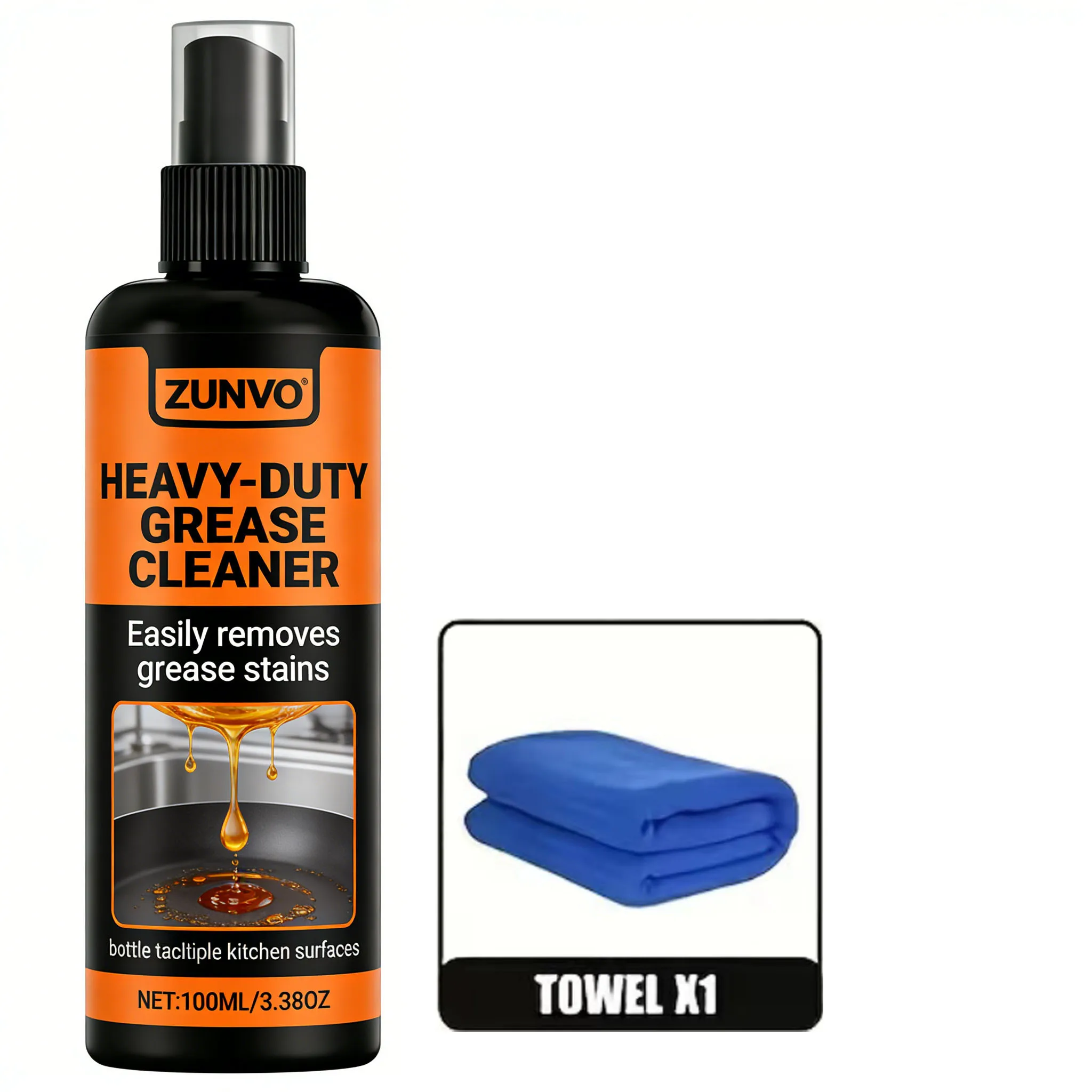Spray detergente per grassi ad alta resistenza, rimuove facilmente le macchie di grasso da diverse superfici della cucina