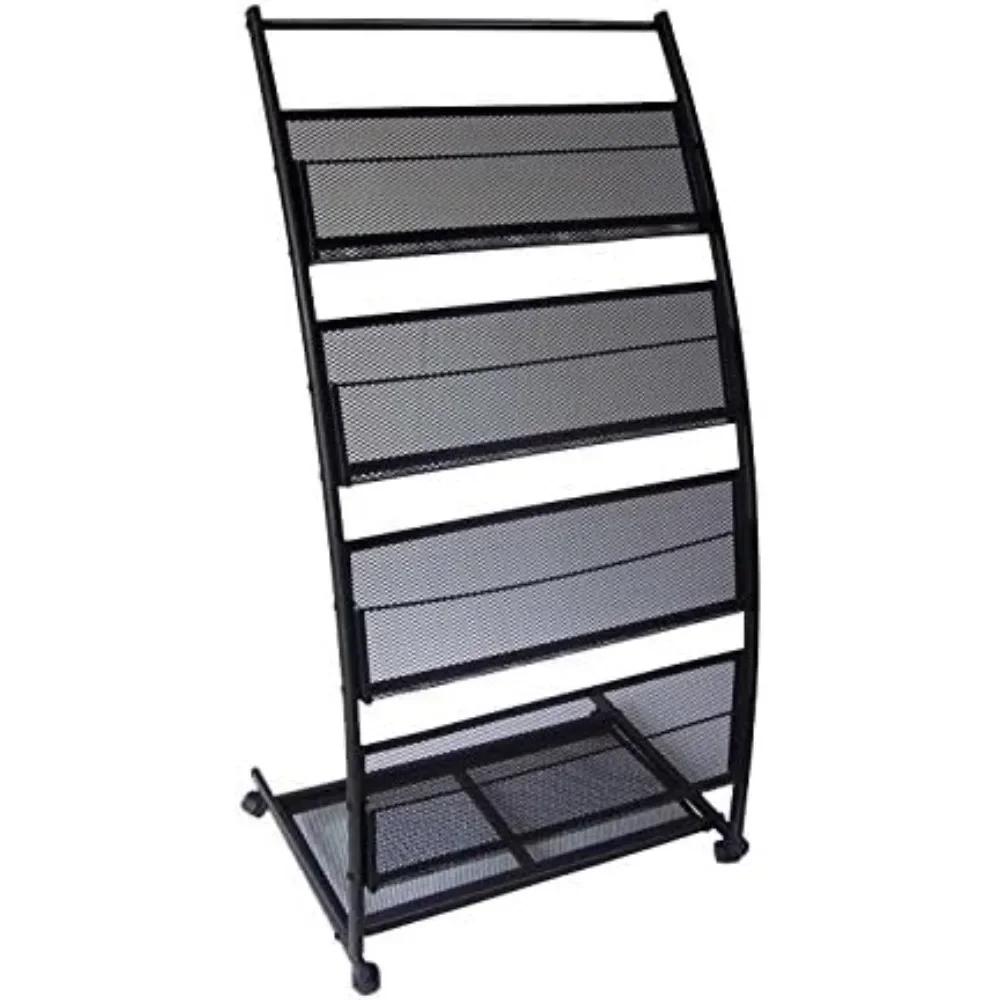 

Mobile Literature Magazine Rack Brochure Holder 4 shelf