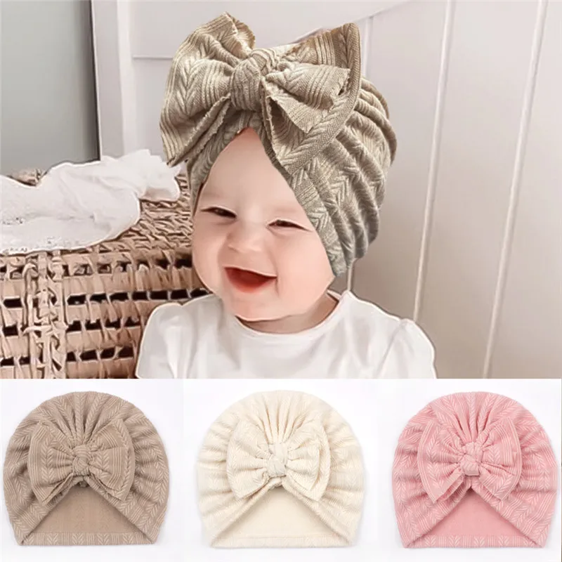 

Turban Baby Hats Cotton Cap Toddler Boy Girl Bonnet Headwraps Newborn Beanies