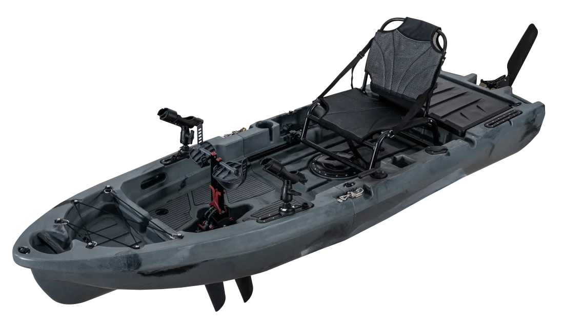 LSF New Design Fin pedal drive kayak one person 2.75m modular kayak 2 section detachable fishing boat for sale