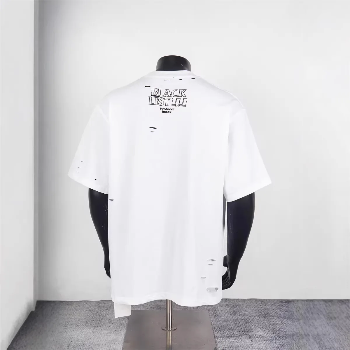 Protocol Index Hip-Hop Scissors Print Destroyed Craft Loose Men's and Women's Matching Short Sleeve
