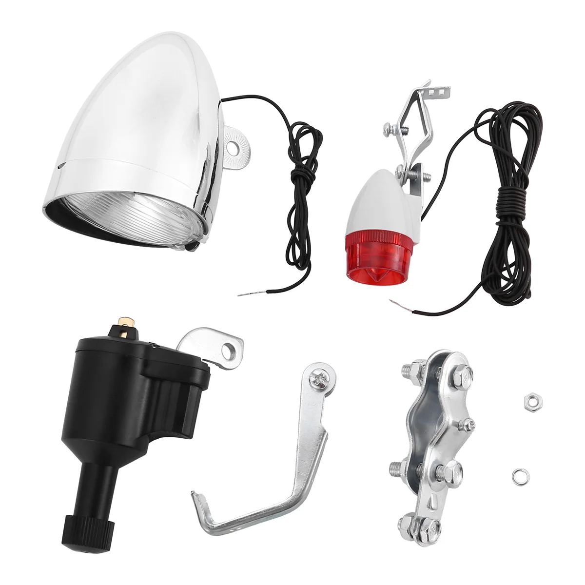 

New Bike Light Bicycle Motorized Bike Friction Dynamo Generator Head Tail Light 6V 3W Bike Acessories