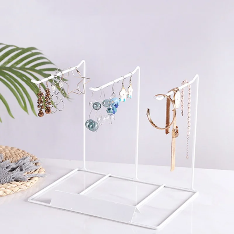 Metal Jewelry Display Rack Shelf Earrings Necklace Bracelet Ring Organizer Hanger Stand Retail Exhibitor Shop Display