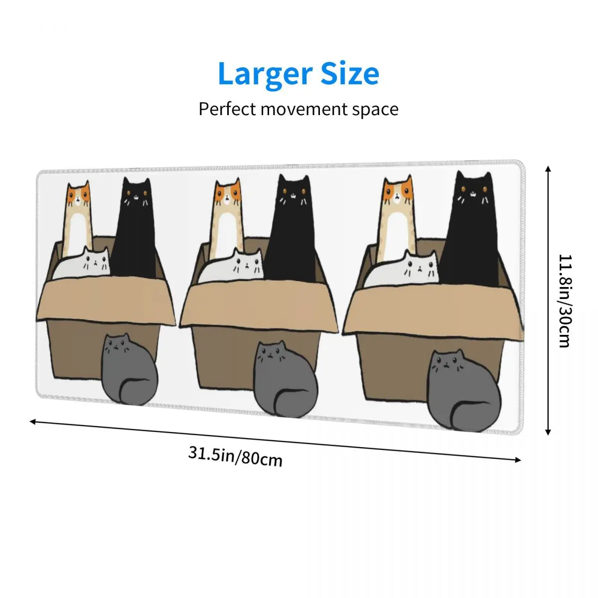 Large Mouse Pad Cats In A Box Gamer PC Laptop Mats Keyboard Carpet Computer Gaming Office Accessories Desk Mat