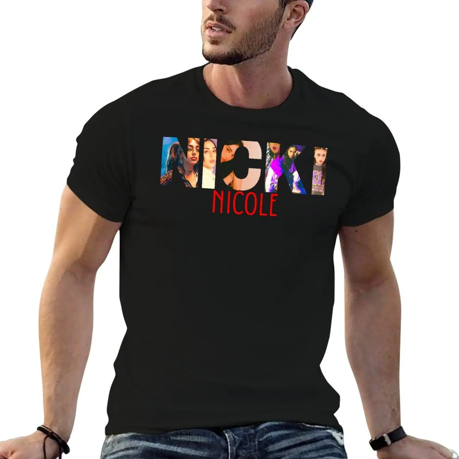 Camiseta esencial Nicki Nicole, camiseta con pegatina de Nicki Nicole, camisetas de algodón, camisetas de alta calidad para hombre, camiseta gráfica divertida