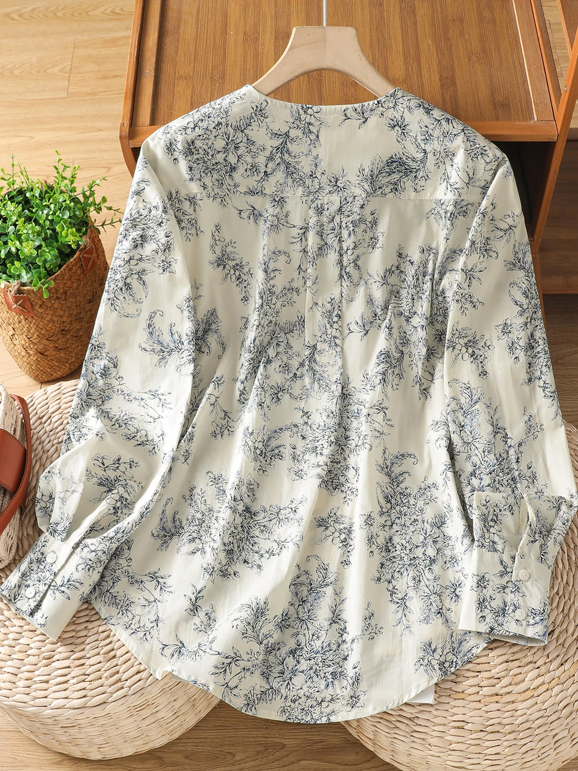 Novo chinês sle feminino algodão impressão irt longo sve redondo ne tamanho grande topo faionable confortável outono wear