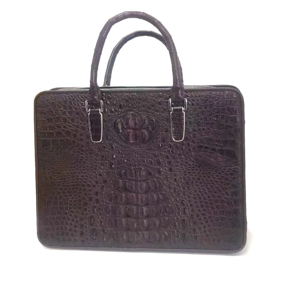 

ourui men handbag male Briefcase office new brwon crocodile bag
