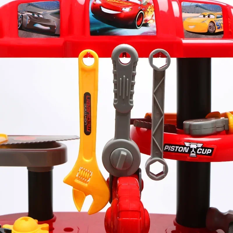 [Disney]Cars Lightning McQueen Kinder-Werkzeugkasten-Spielzeugset, Spielhaus-Set, Simulation Wartungswerkzeug, Spielzeug für Jungen, Geburtstagsgeschenk