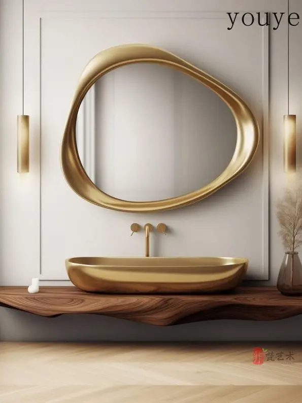 bathroom mirror anti-fog wall-mounted bathroom intelligent special-shaped custom creative wall-mounted makeup mirror