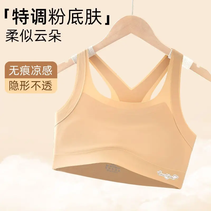 2pcs/lot Girls Training Bras Development Period Vest for Kids Invisible Anti-bumping Point Teenager Underwear 8-12 Children Bras