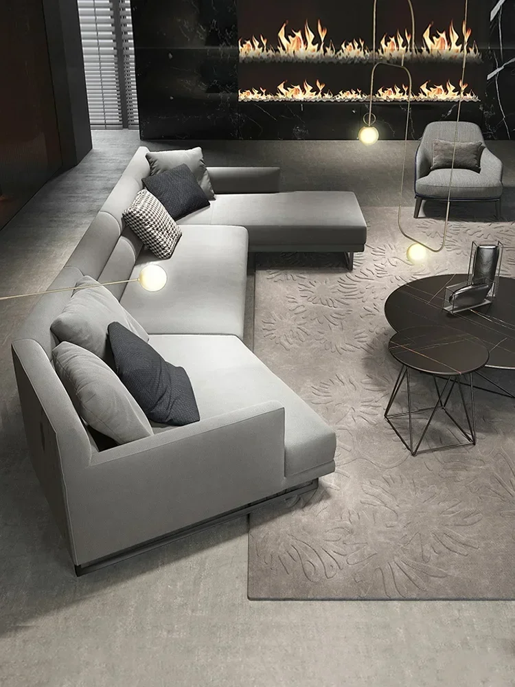 Simples Modern Down Shaped Tecido Sofá, Combinação de Canto, Designer