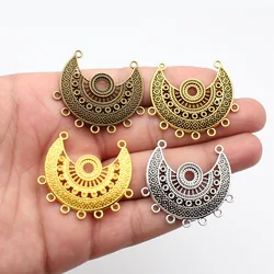 WYSIWYG 2pcs 43x41mm Charm Connector Earring Connector Charms For Jewelry Making Antique Silver Color Necklace Connector Charms