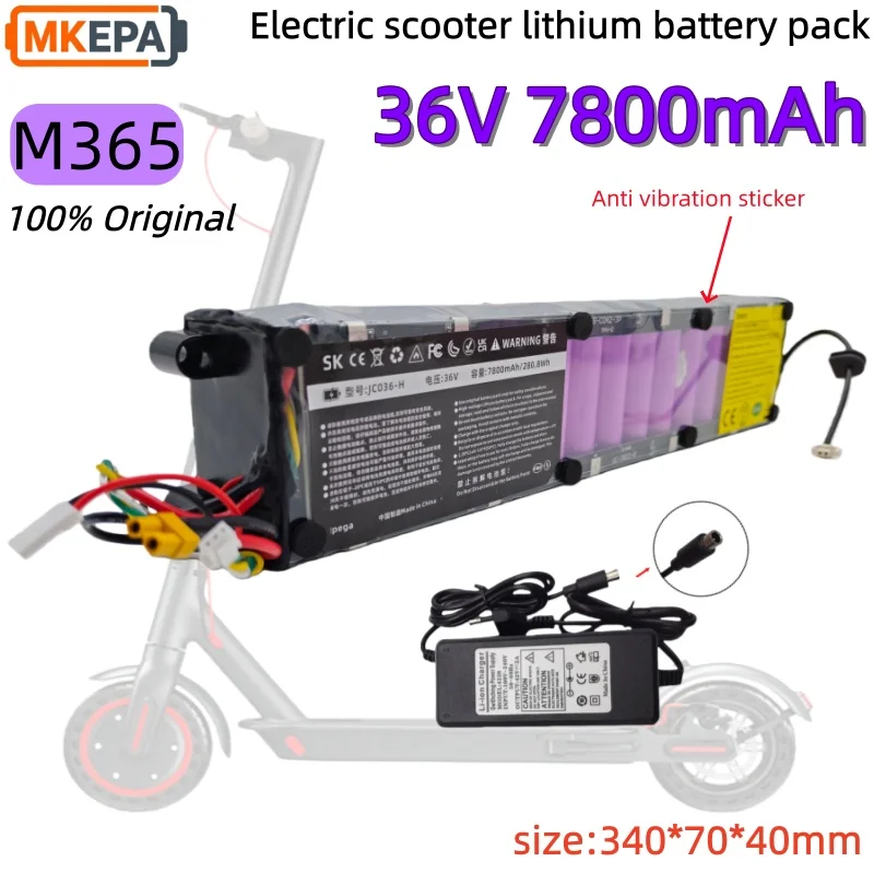 

36V Li-ion Battery pack 7800mAh Suitable For MiJia M365 Electric Scooter Battery pack,Waterproof Bluetooth Communication,charger