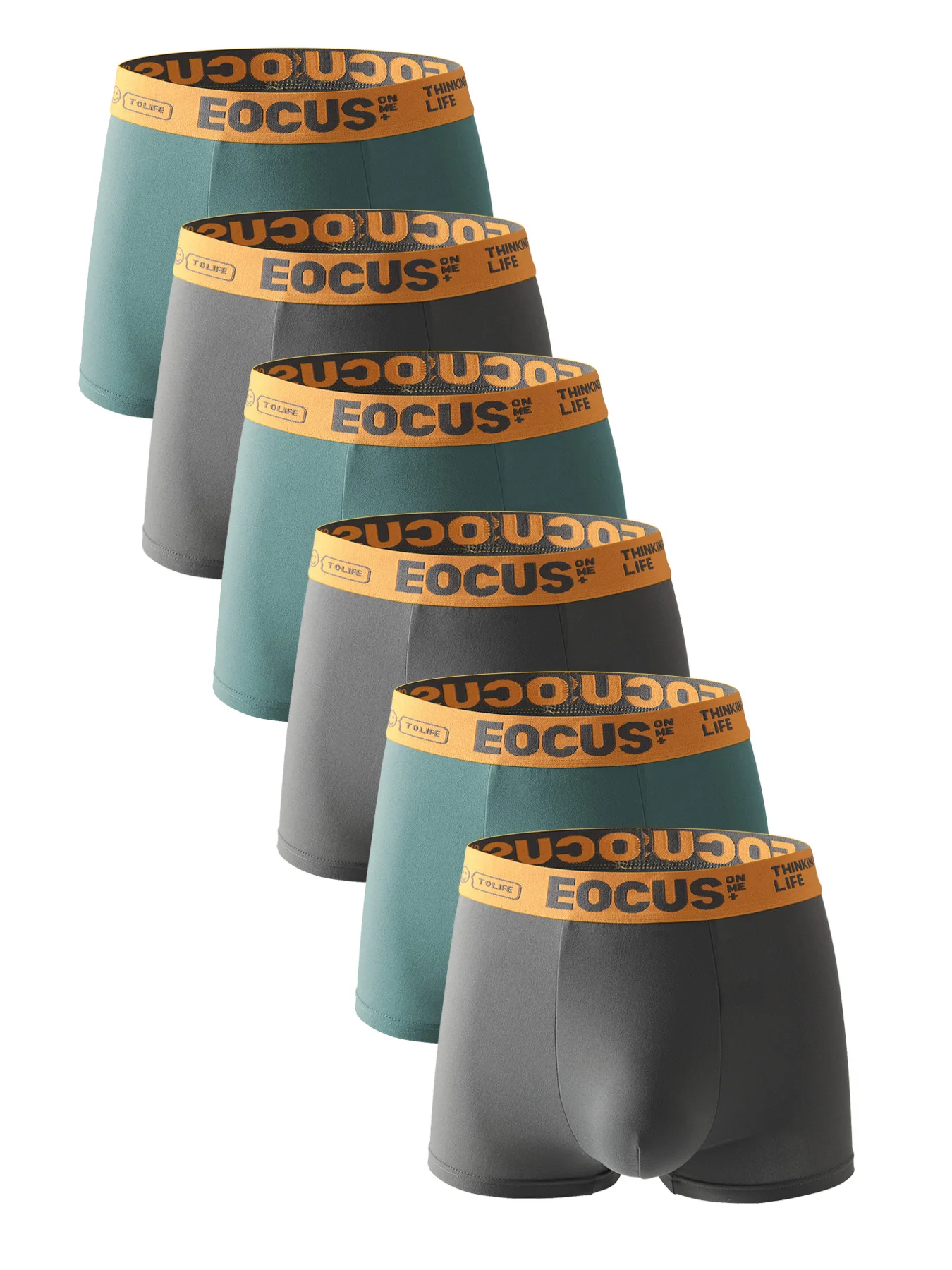 

Комплект из 6 предметов: удобные, дышащие и спортивные эластичные мужские трусы с надписью «EOCUS»