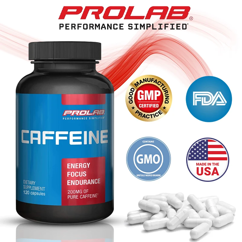 

Maximum Potency Caffeine Capsules 200 Mg, Provides Energy & Focus, Reduces Fatigue, Increases Endurance Non-GMO