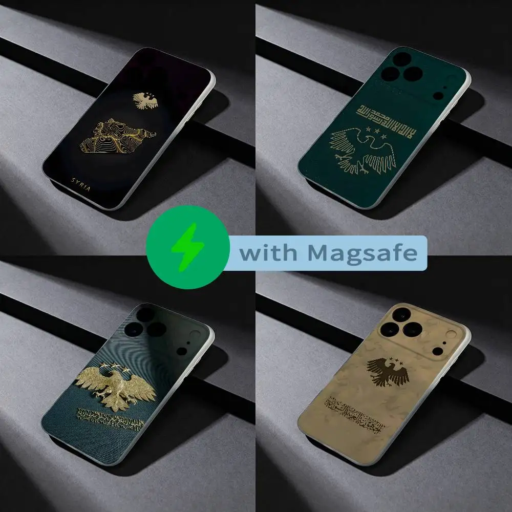 

Syria Syrian Flag National Emblem LOGO Phone Case For iPhone 17,16,15,14,13,12,X,XS,Pro,Max,Plus,Air,Mini with Magsafe Magnetic