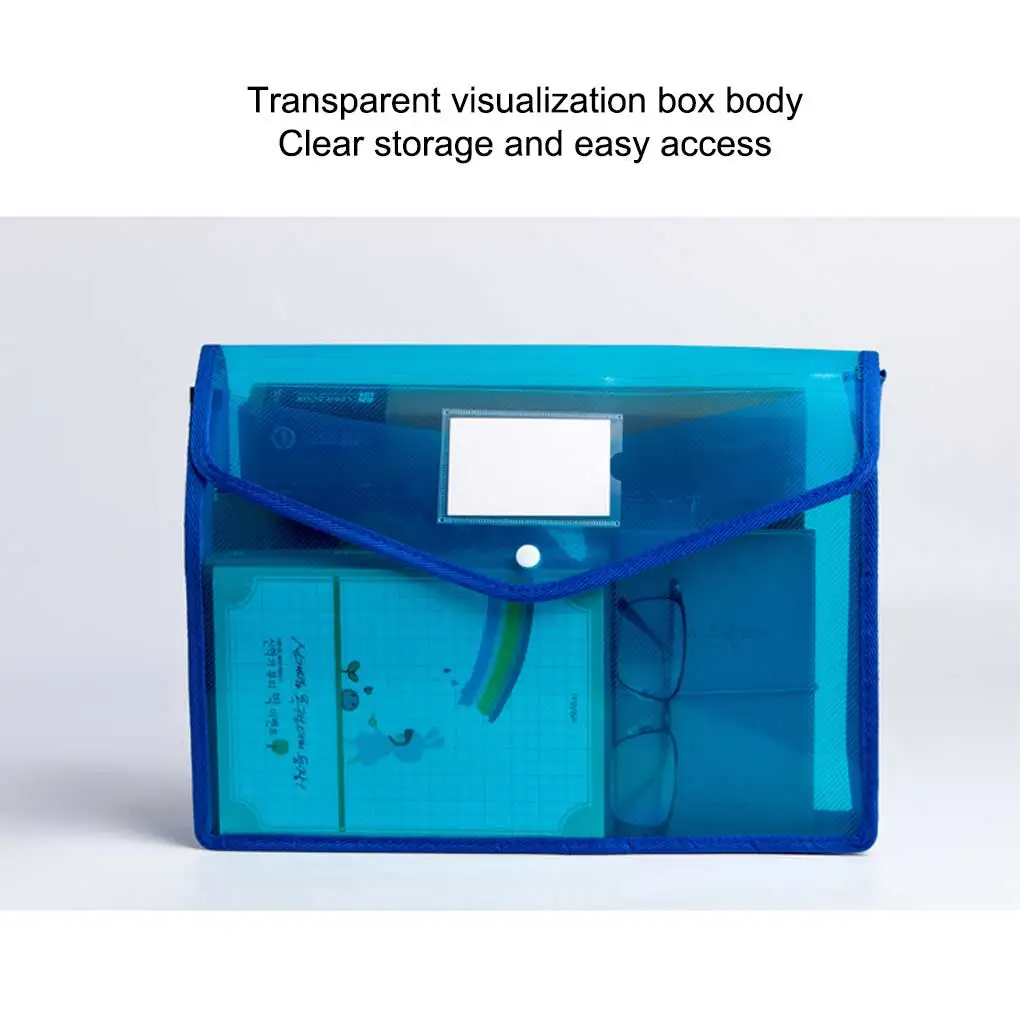 B5 Plastic Envelopes Document File Folders Snap Closure Pouch Bag School