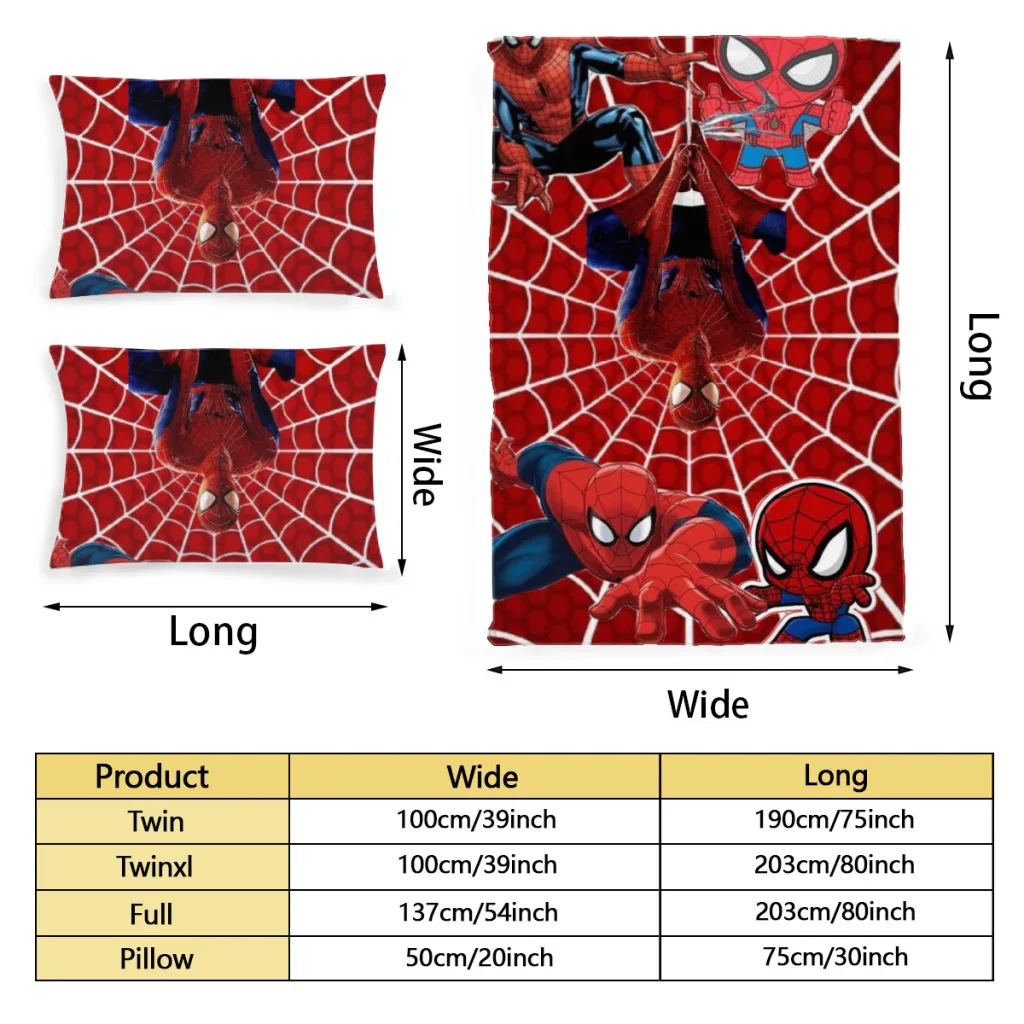 Marvel SpiderMan Bed Sheets Set  Comforter Quilt Cover Duvets Single Bedding