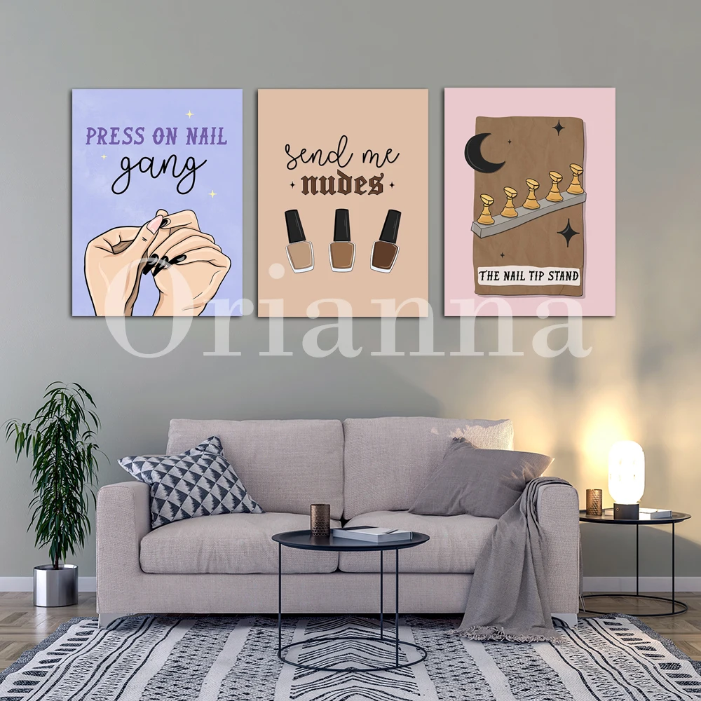 Nail Salon Tech Poster Nail Quote Wall Art Print Nostalgia Modern Beauty Salon Decor Manicurist Gift Nail Art Canvas Posters