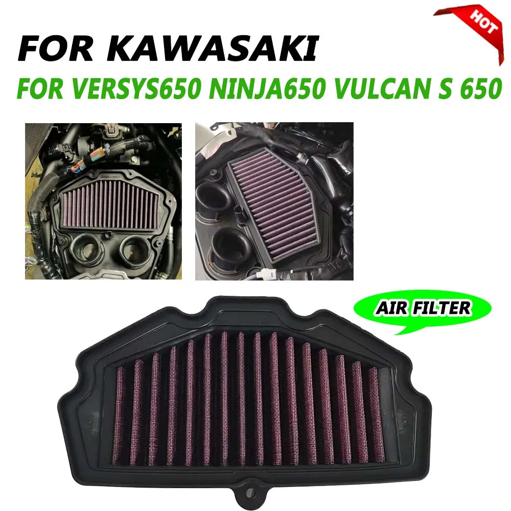 Motorcycle Air Filter For Kawasaki Versys 650 KLE650 Vulcan S 650 VN650 EN650 2015 - 2024  Ninja 650 Ninja650 EX650 Spare Parts