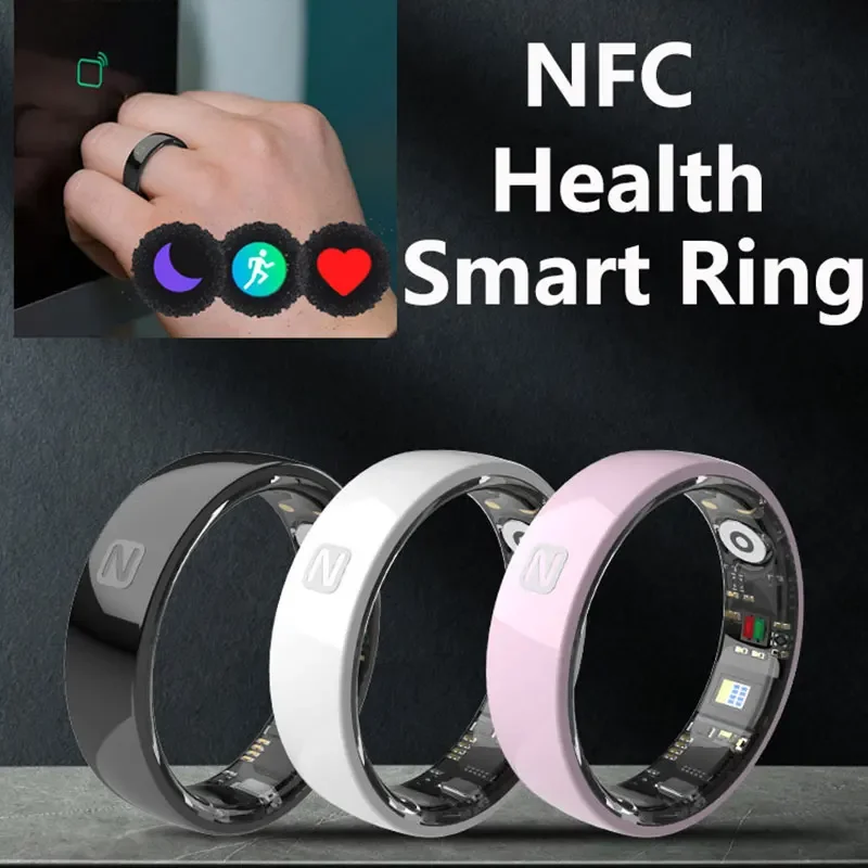 

Новинка 2025 года для Huawei Xiaomi Samsung Apple Smart Ring NFC, мультиспортивный монитор сердечного ритма, артериального давления, 5 атм, SmartRing для женщин и мужчин