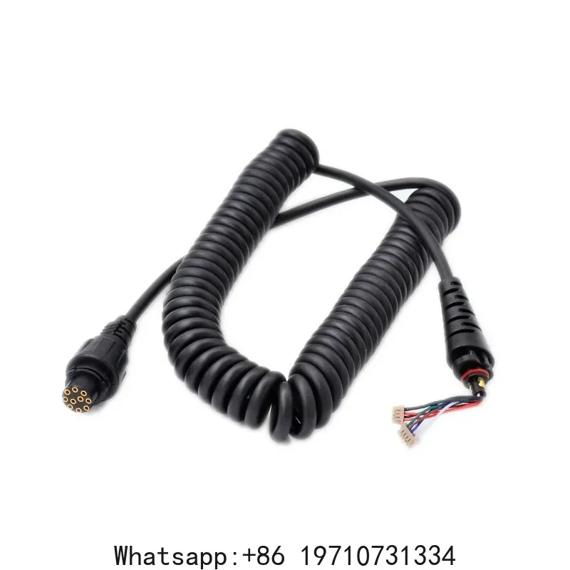 

SM25A1 Microphone Extend Cable 10 Pins for Hytera MD650 MD655 MD652i Speaker Stretchable Spring Cord Connector Accessory