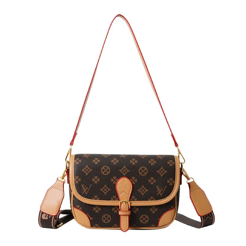 Shoulder bag trendy brand light luxury retro messenger  multi-color versatile temperament underarm satchel
