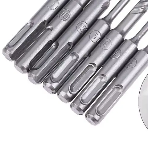 

〔Jaden〕7Pcs SDS Plus Hammer Drill Bit Set - 4-12mm Carbide-Tipped Masonry Drill Bits for Concrete & Brick