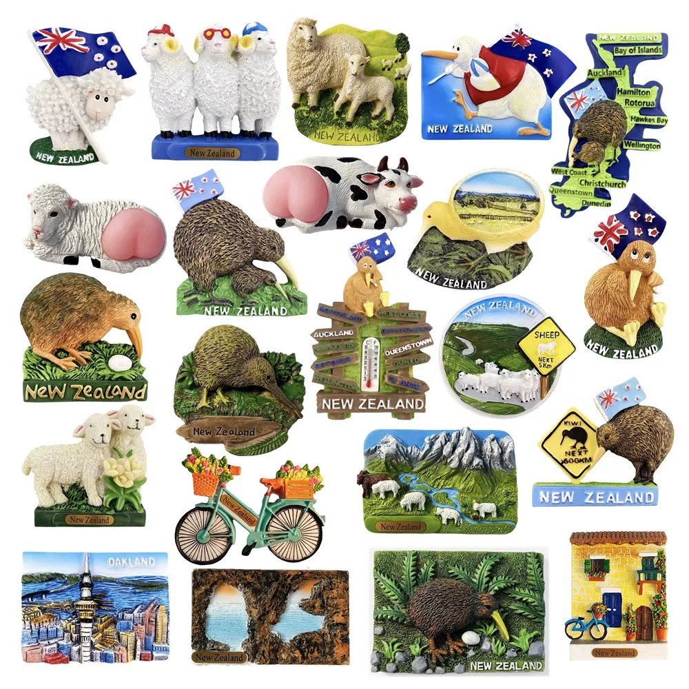 Oceania Nowa Zelandia Magnesy na lodówkę 3D Turystyka Pamiątki Magnesy na lodówkę Kolekcja naklejek Rękodzieło Artykuły dekoracyjne