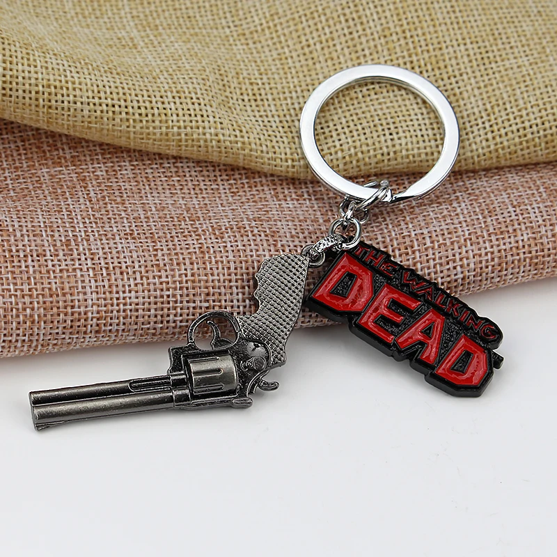 TV Series The Walking Dead Keychain Zombie Survival Horror Crossbow Telescope Axe Model Men Gift Drop Shipping